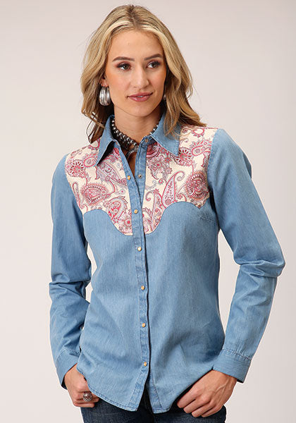 Roper - Women's 1526 Denim Retro Long Sleeve
