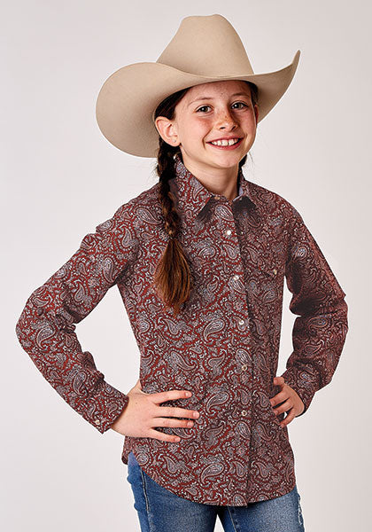 Roper Girls Long Sleeve Shirt - 1896 Vintage Paisley