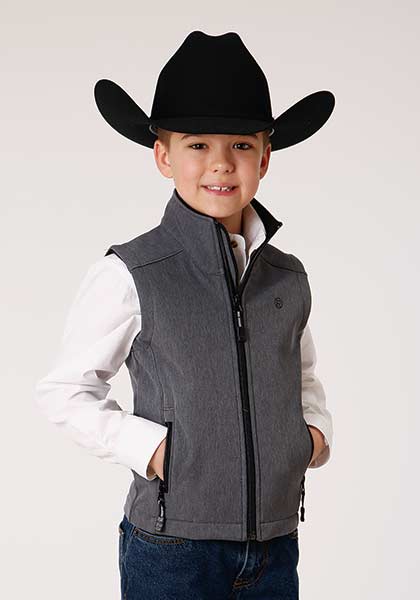 Roper - Boys 00916 Heathered Grey Softshell Vest