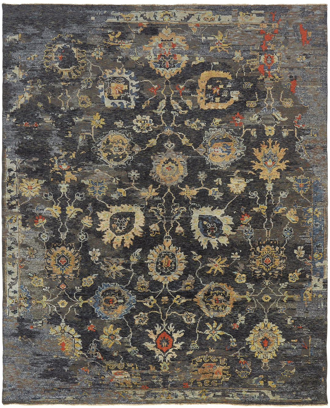 Charcoal Bloom Area Rug