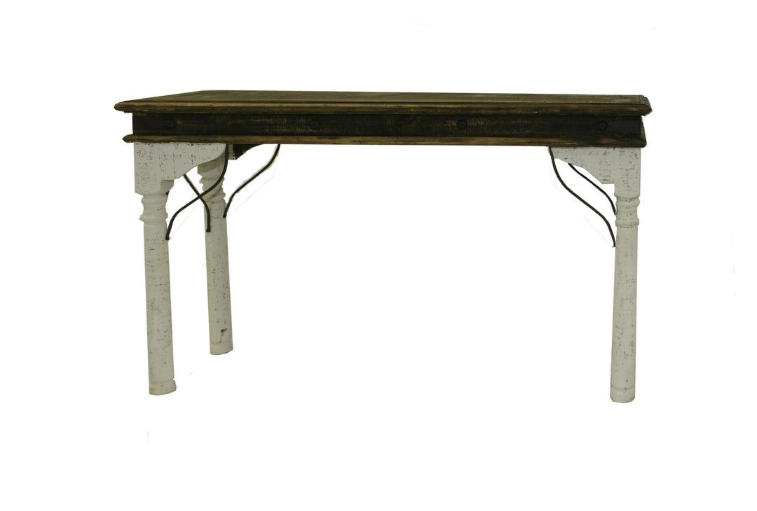 White Distressed Indian Console Table