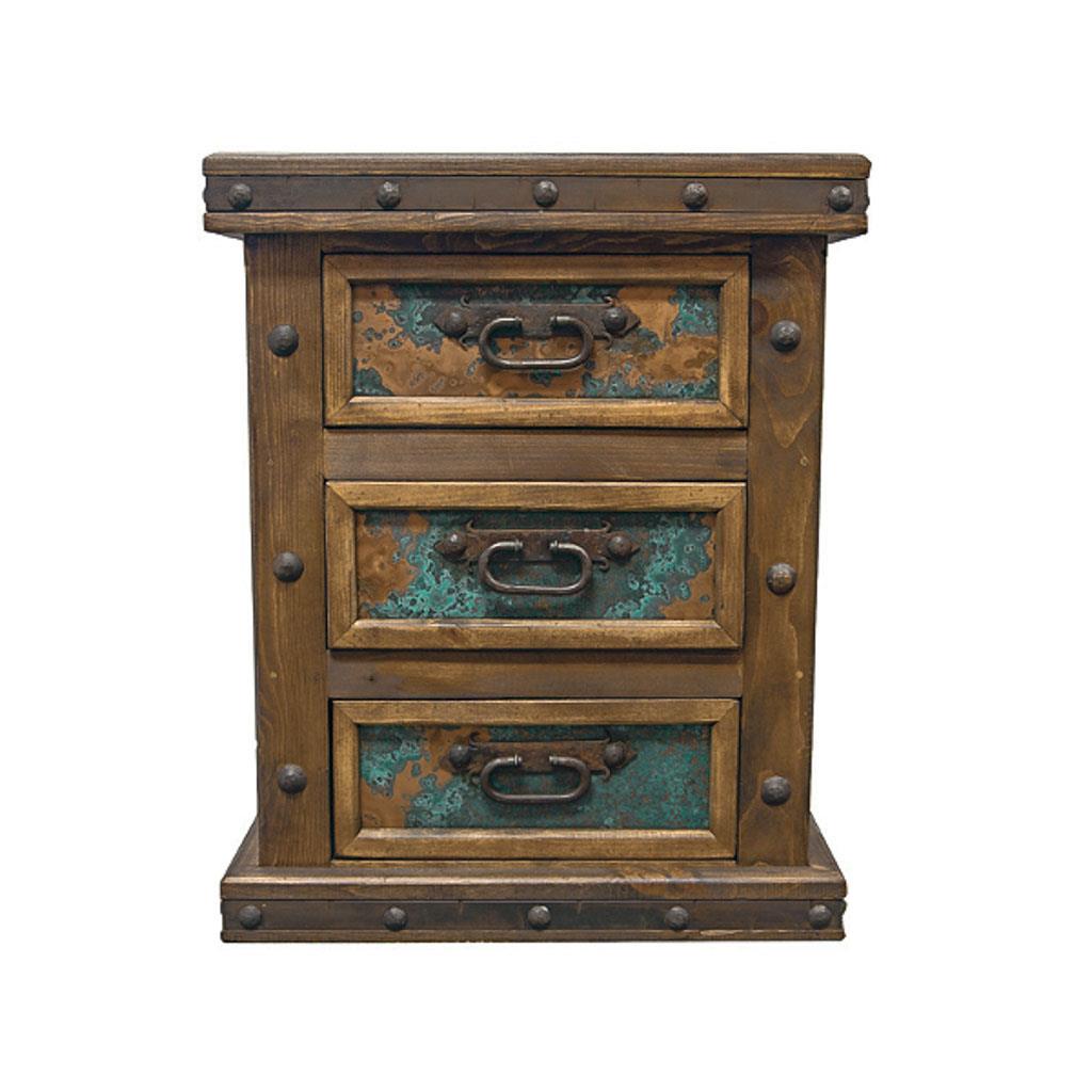 Turquoise Copper Panel Nightstand