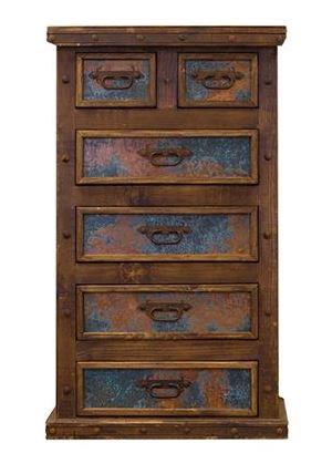 Turquoise Copper Panel Chest