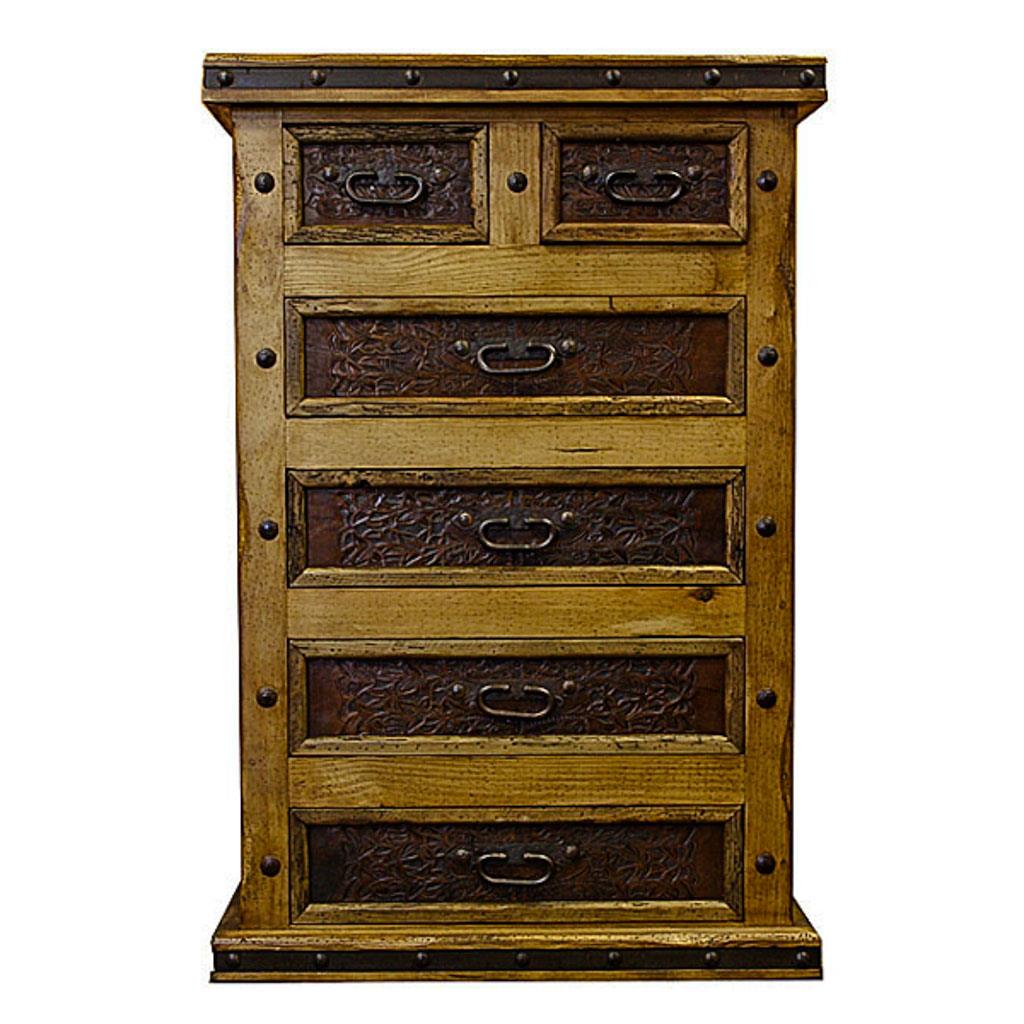 Iron & Tooled Leather Chest