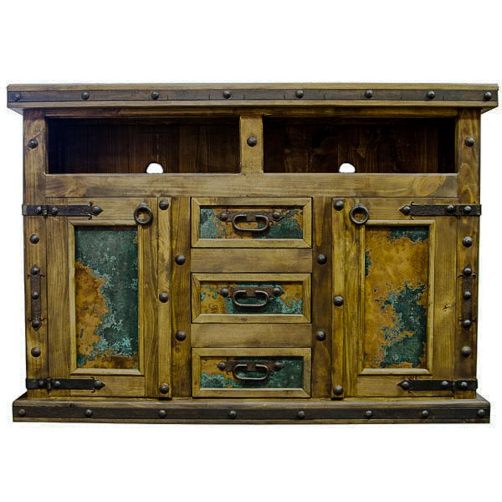 Turquoise Copper Panel TV / Entertainment Dresser
