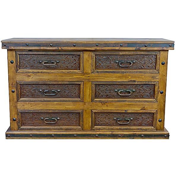 Iron & Tooled Leather Dresser