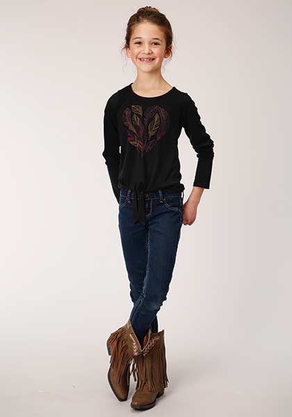 Roper Girls Long Sleeve Shirt - 00485 Jersey Tee