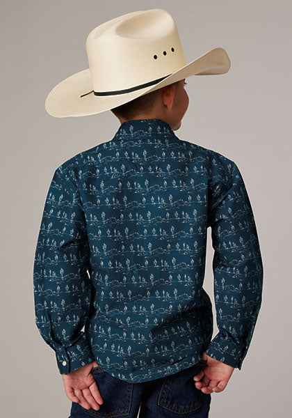Roper Boys Long Sleeve Shirt - 2008 Desert Stripe