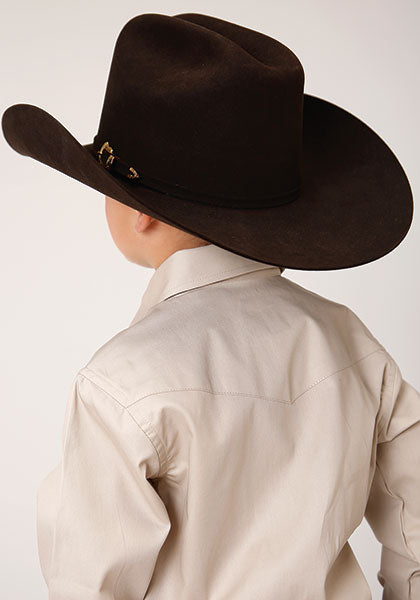 Roper Boys Long Sleeve Shirt - Tan