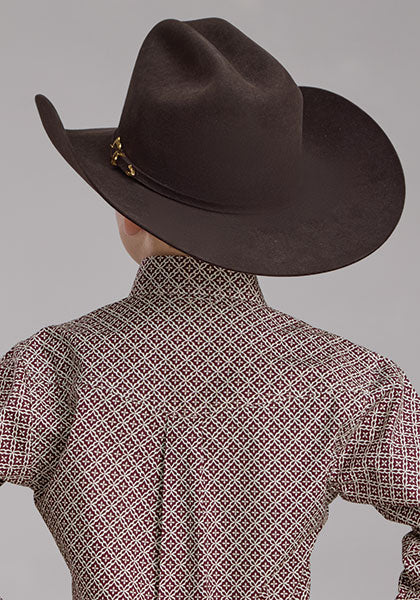 Roper Boys Long Sleeve Shirt - 2250 Four Point Foulard (wine)
