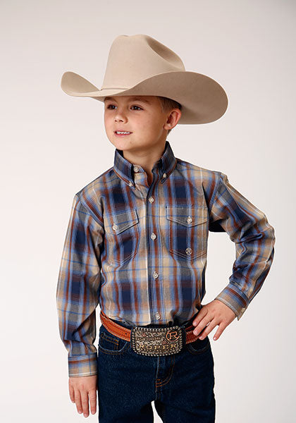 Roper Boys Long Sleeve Shirt - 1842 Ranch Plaid