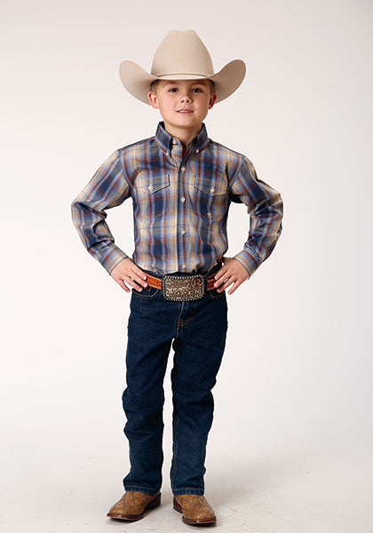 Roper Boys Long Sleeve Shirt - 1842 Ranch Plaid