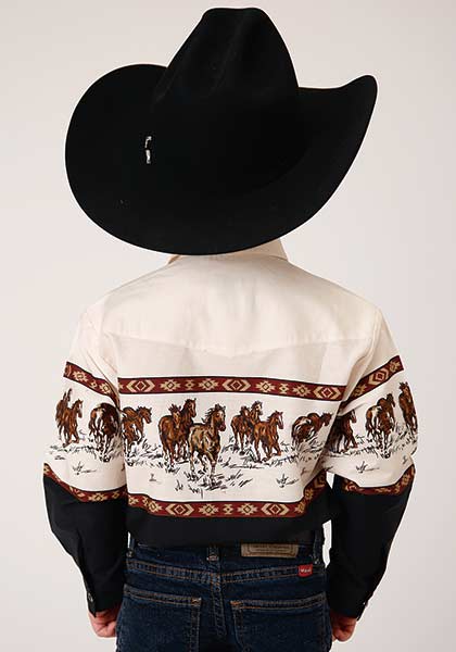 Roper Vintage Collection - 01411 Running Horse Border Print