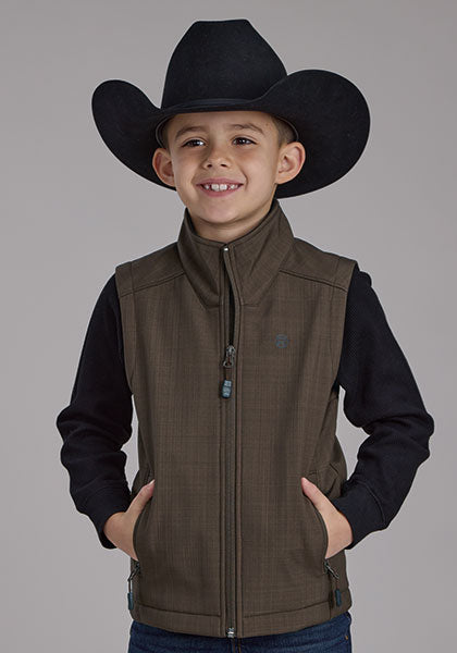Roper - Boys 2252 Chocolate Heather Softshell Vest