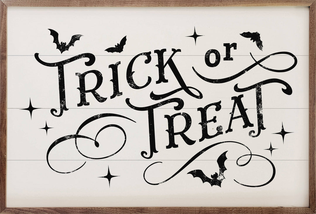 Trick Or Treat Bats And Curls White