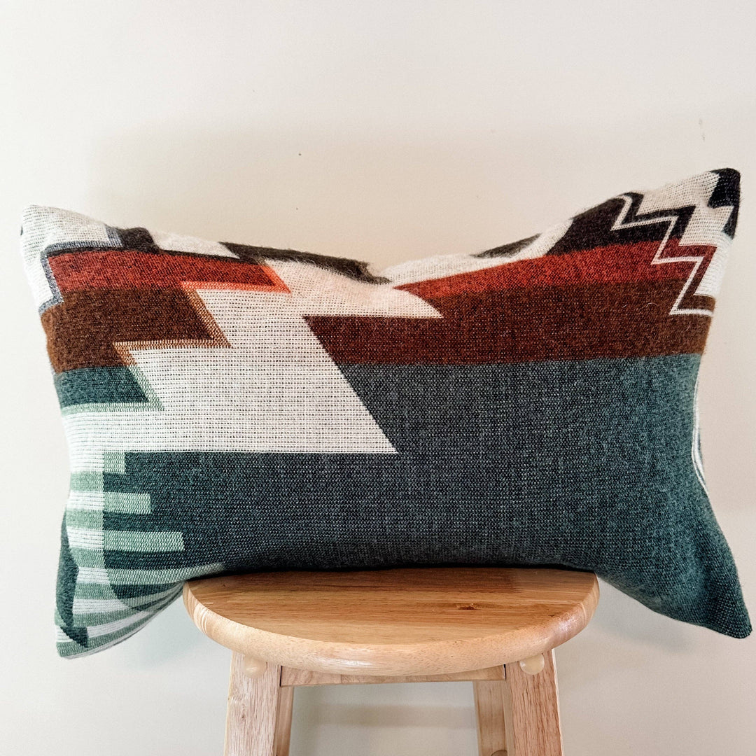 Quilotoa Green Lumbar Pillow Cover