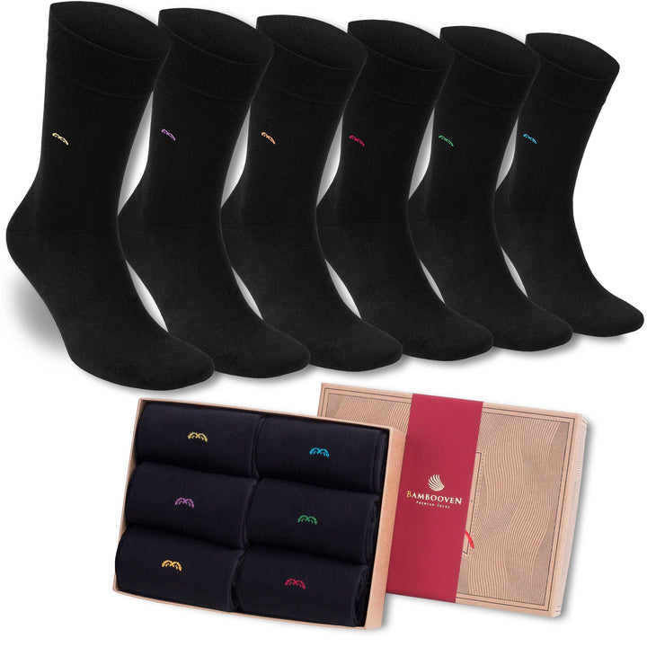 Bambooven Men’s Bamboo Dress & Trouser Socks – (6 Pairs) 635