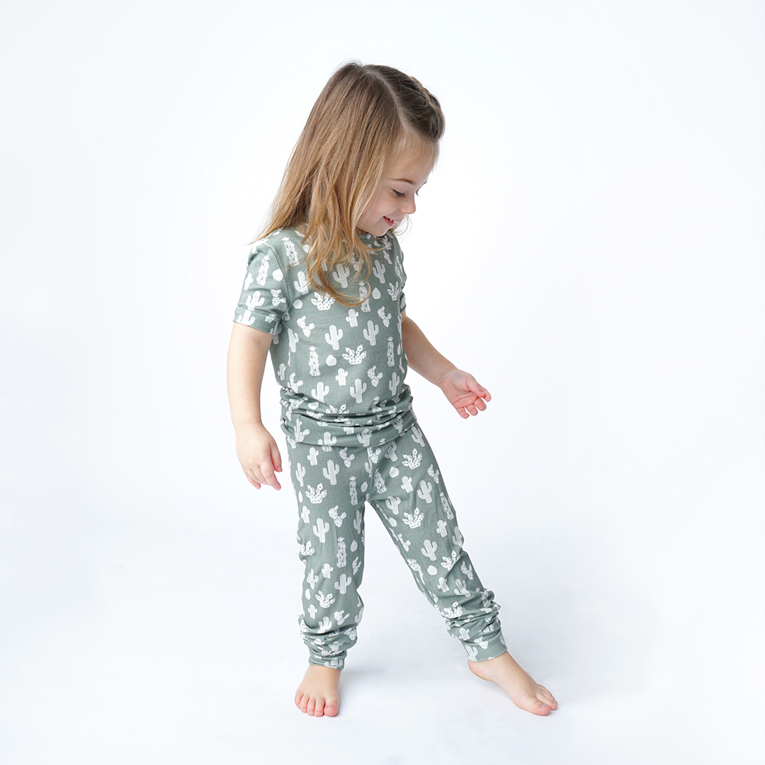 Stay Sharp Two-Piece Bamboo Short Sleeve Kids Pajama Set