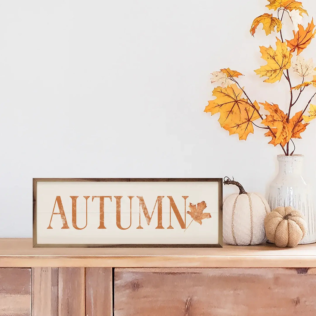 Autumn Orange Leaf White