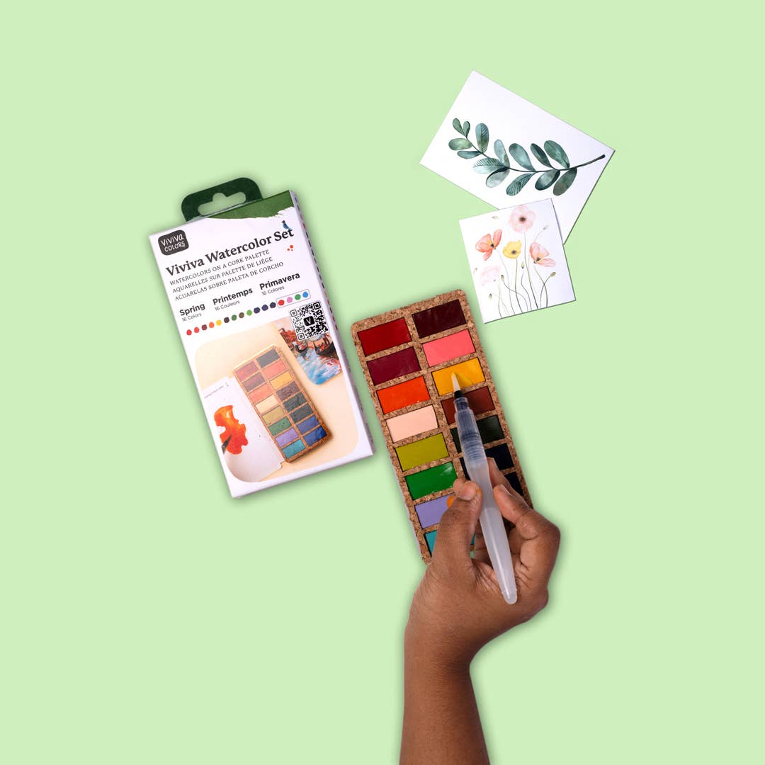 Spring Pans Set - 16 Watercolors | Ecofriendly | Lightfast