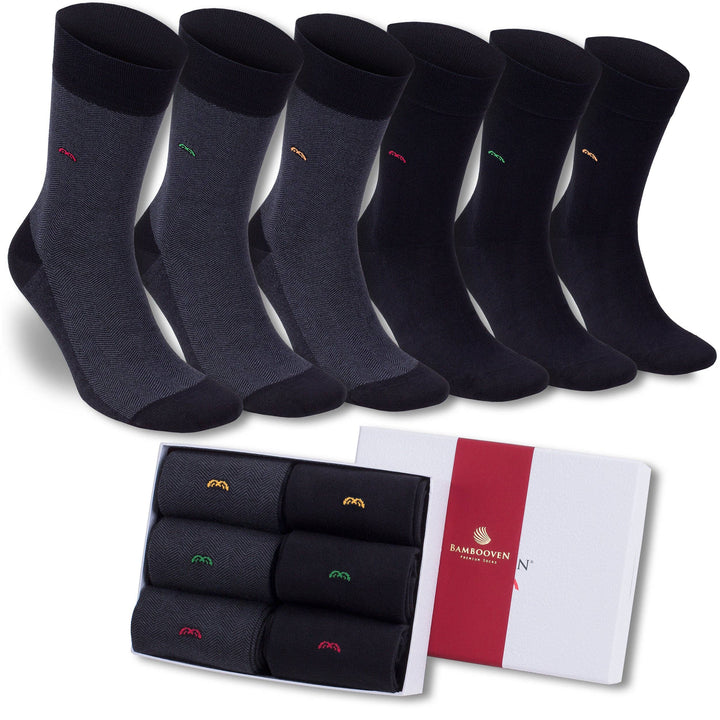 Bambooven Men’s Bamboo Dress & Trouser Socks (6 Pairs) 623