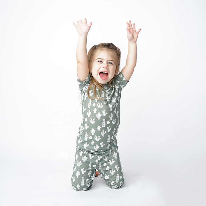 Stay Sharp Two-Piece Bamboo Short Sleeve Kids Pajama Set