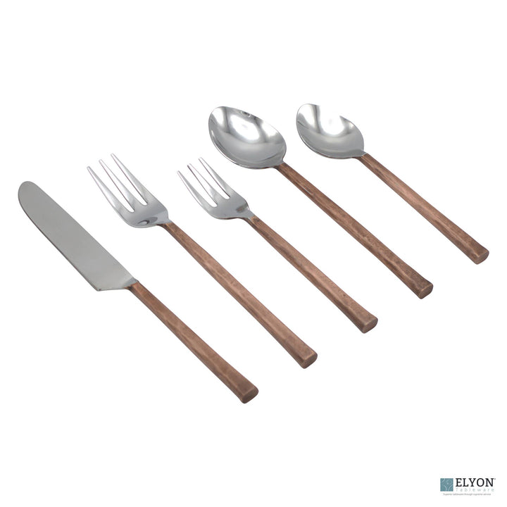 Elyon Sardar Copper 20-Piece Mirror Hand-Forged Flatware Set