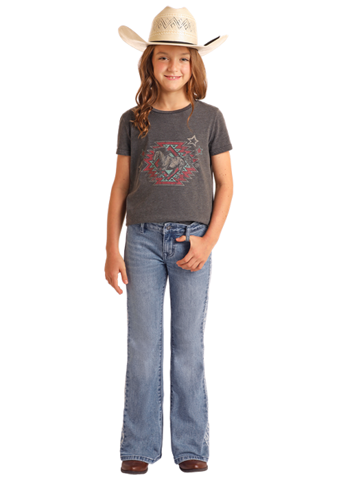 Rock & Roll Girls Jean - Aztec Panel
