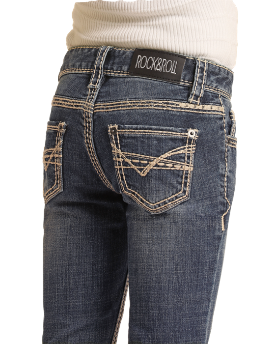 Rock & Roll Girls Jean - Vintage Dark Embroidered Trouser