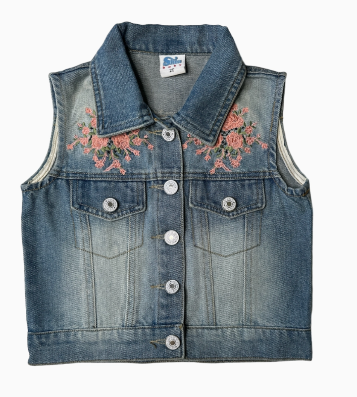 Floral Boot Denim Vest