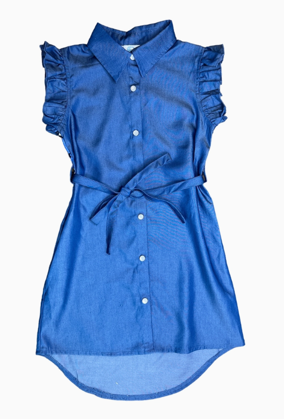 Denim Aztec Pearl Snap Dress