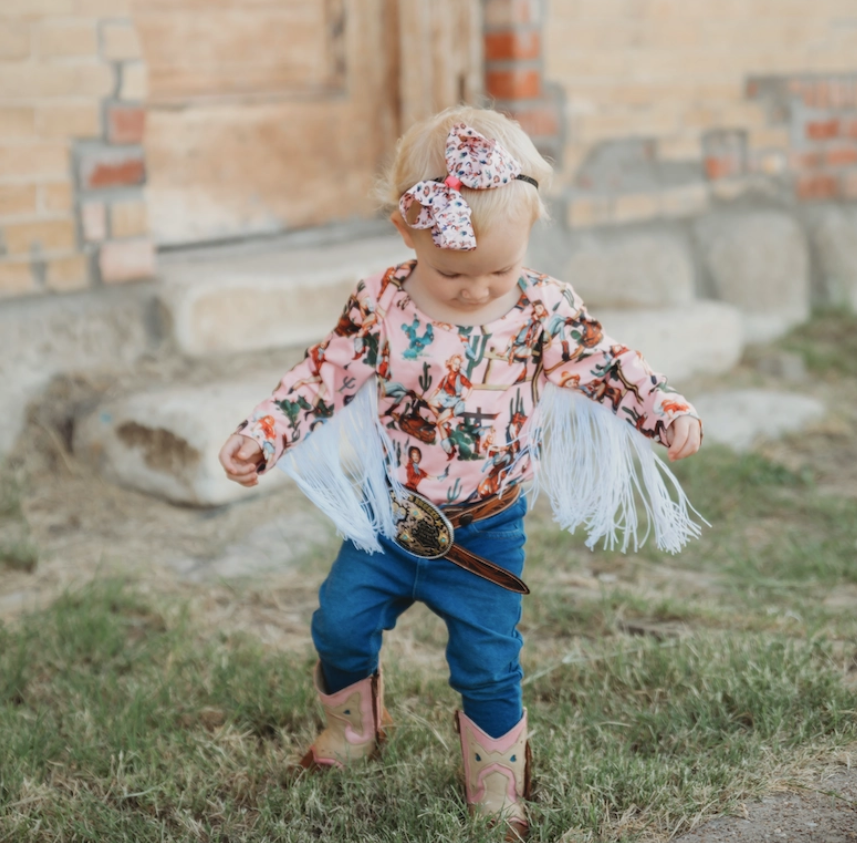 Giddy On Up Long Sleeve Onesie