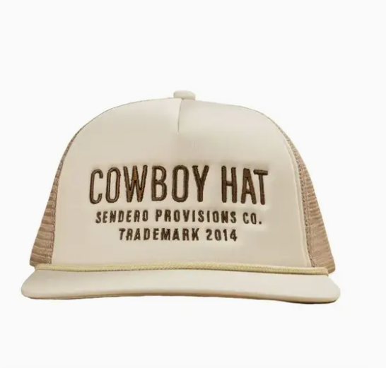 Sendero - Unisex "Cowboy Hat" Cream Snapback