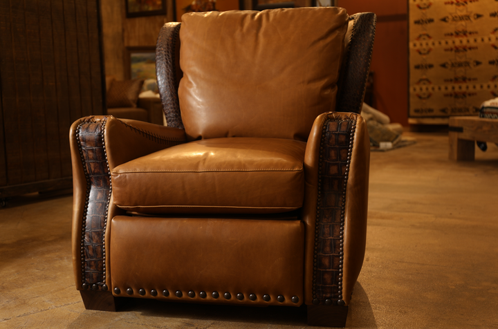 Caballero Leather Push-Back Reclining Accent Chair