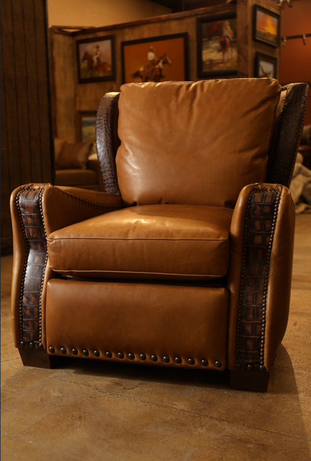 Caballero Leather Push-Back Reclining Accent Chair