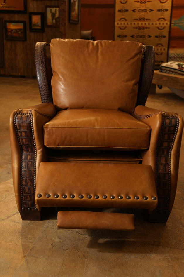 Caballero Leather Push-Back Reclining Accent Chair