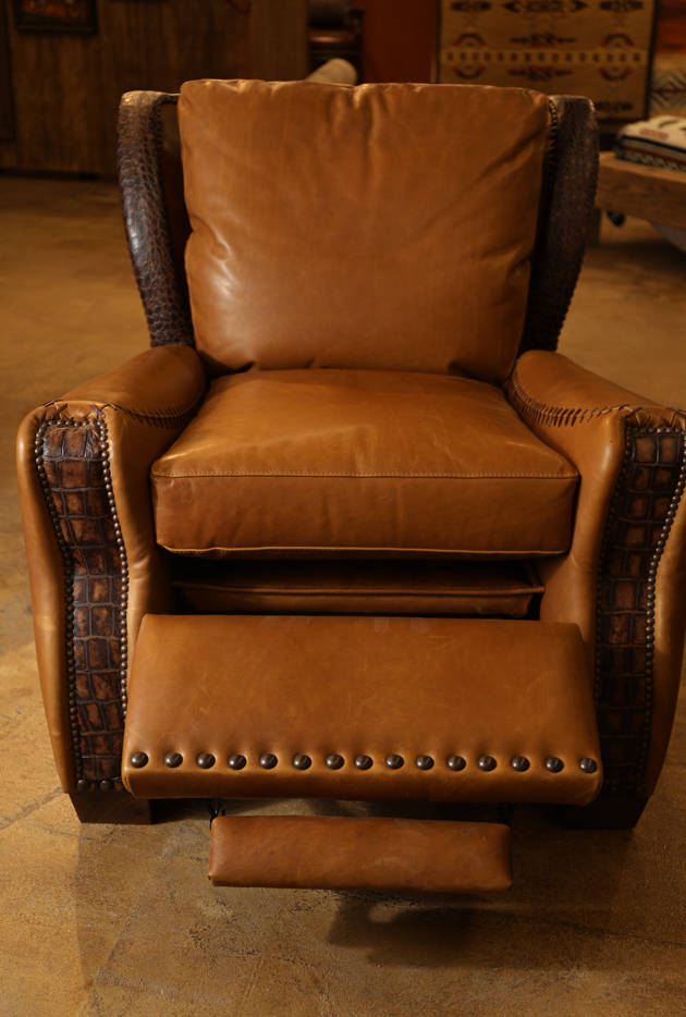 Caballero Leather Push-Back Reclining Accent Chair