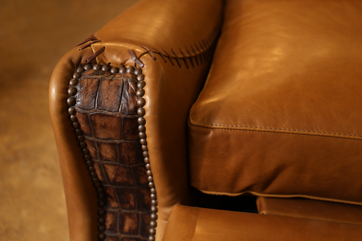 Caballero Leather Push-Back Reclining Accent Chair