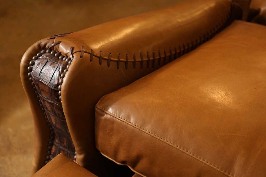 Caballero Leather Push-Back Reclining Accent Chair