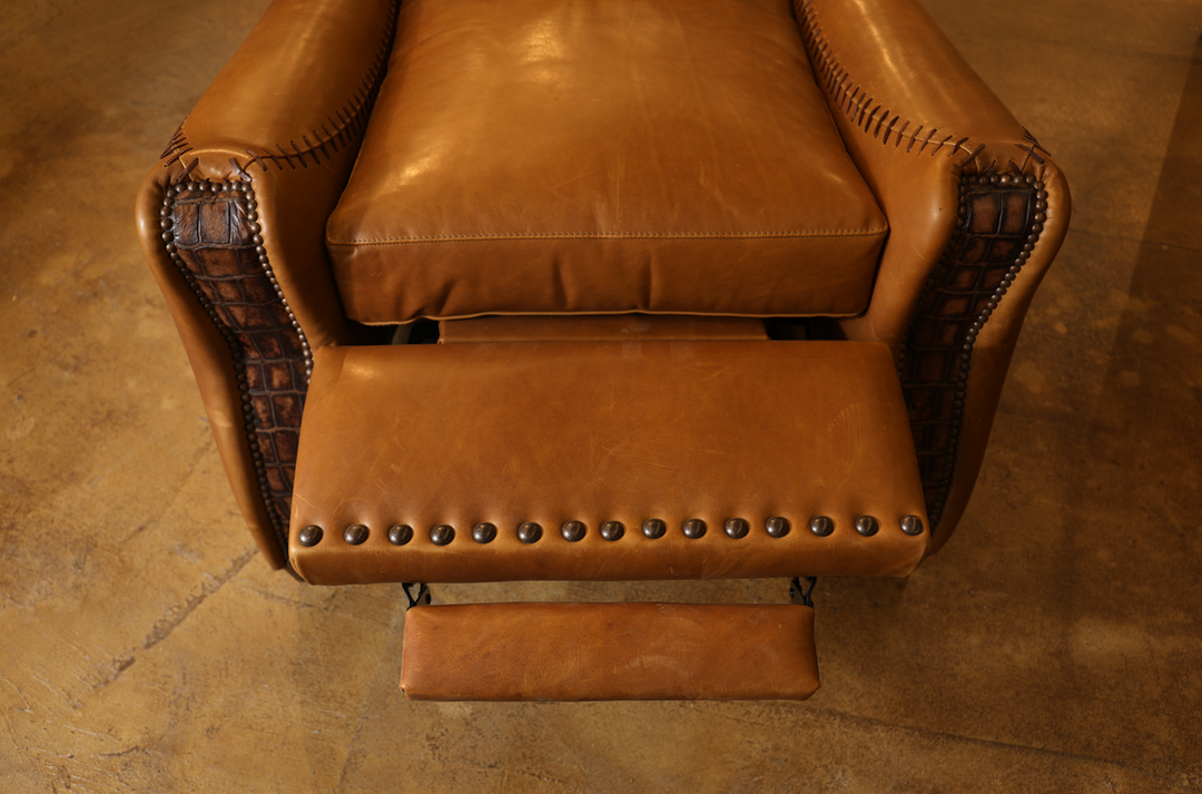 Caballero Leather Push-Back Reclining Accent Chair