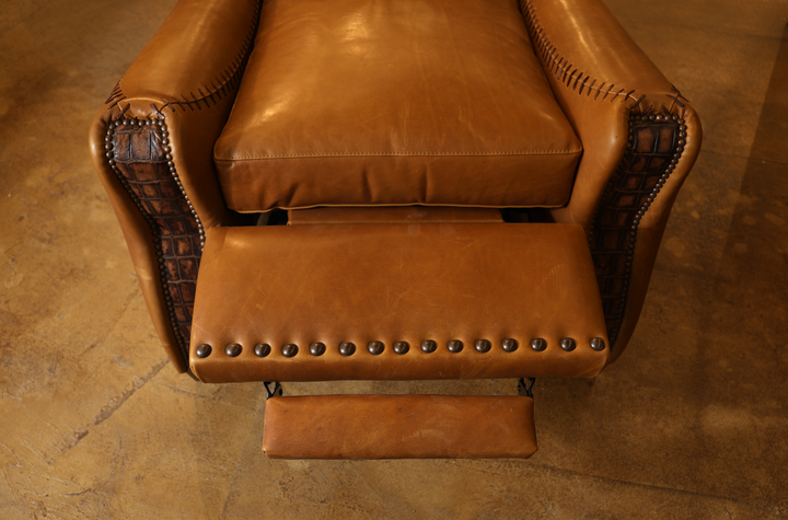 Caballero Leather Push-Back Reclining Accent Chair