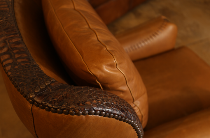 Caballero Leather Push-Back Reclining Accent Chair