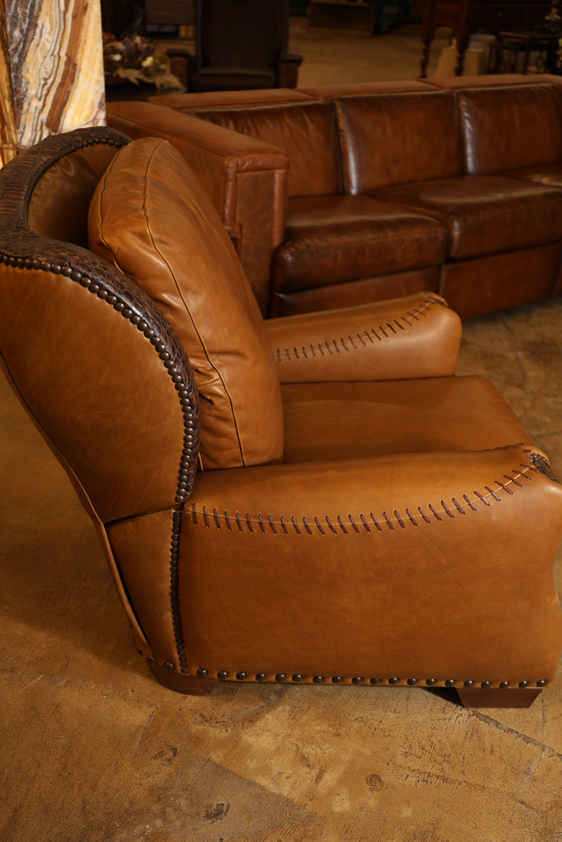 Caballero Leather Push-Back Reclining Accent Chair
