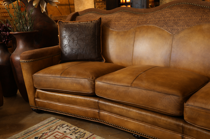 Alisynn Leather Conversational Sofa