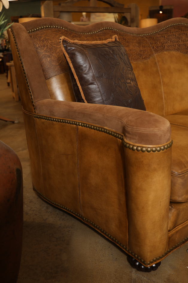 Alisynn Leather Conversational Sofa