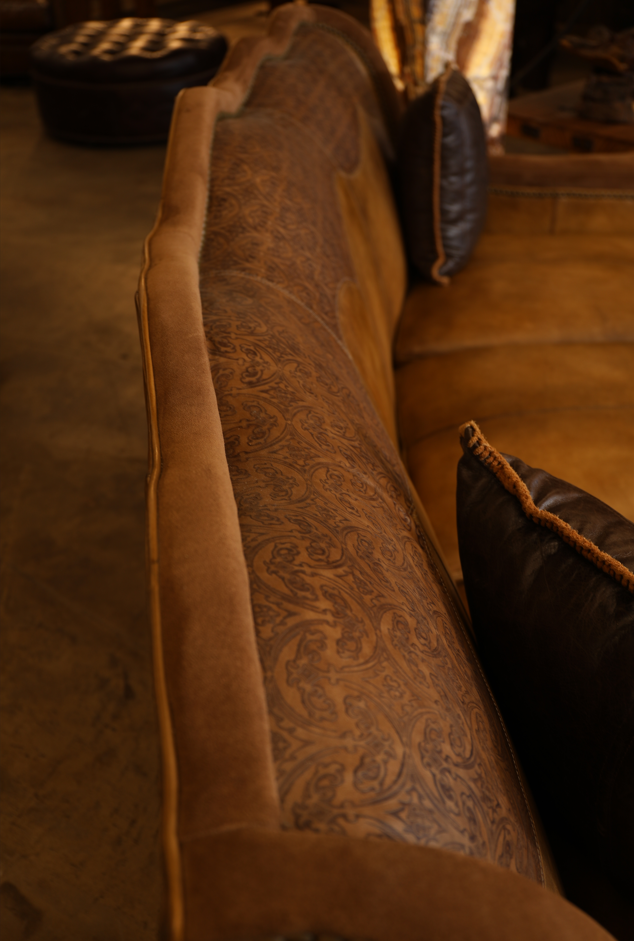 Alisynn Leather Conversational Sofa