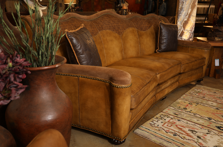 Alisynn Leather Conversational Sofa