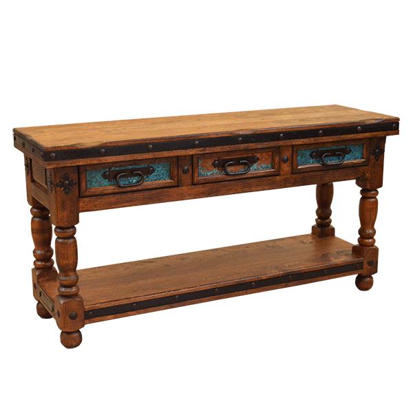 Turquoise & Copper Console Table