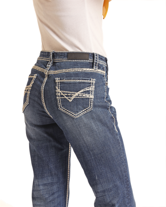 Rock & Roll Women's Jean - Vintage Dark Embroidered Trouser