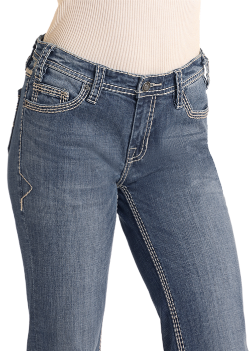 Rock & Roll Women's Jean - Vintage Dark Embroidered Trouser